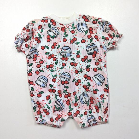 Vintage Doe Spun Bubble Baby Girls Size 6-9m Cherry Bib - Picture 2 of 7